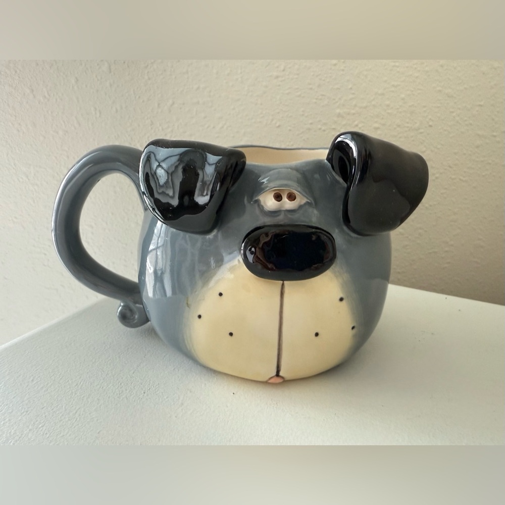 Douglas Russ | Gray Berrie 3D Dog Coffee Mug Ceramic Mug Cup Signed